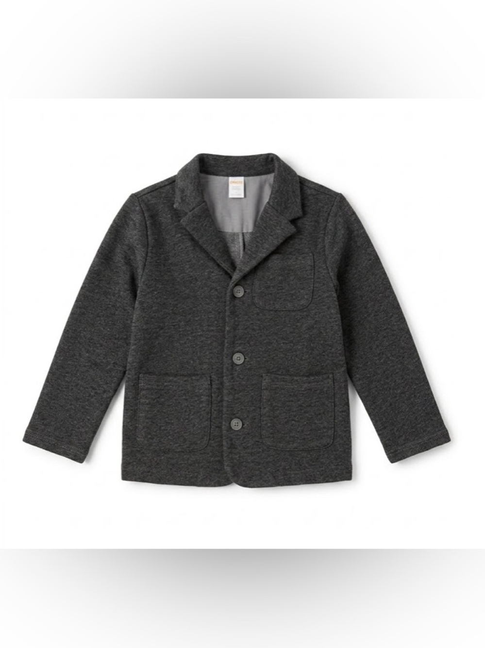 Gymboree Boys Charcoal Gray Fleece Lined Knit Blazer Jacket. Boys size 7/8